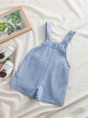 Cat Cartoon Embroidery Overalls For Baby Boy And Girl