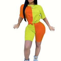 Casual Two piece Set T-shirt & High Waist Shorts