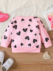 Baby Girl Love Print Pullover Sweater Long Sleeve Christmas Blouse