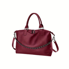 Lychee Pattern Leather Crossbody Bag for Women