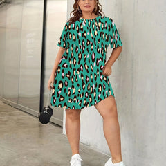 Leopard Print Casual Loungewear Dress