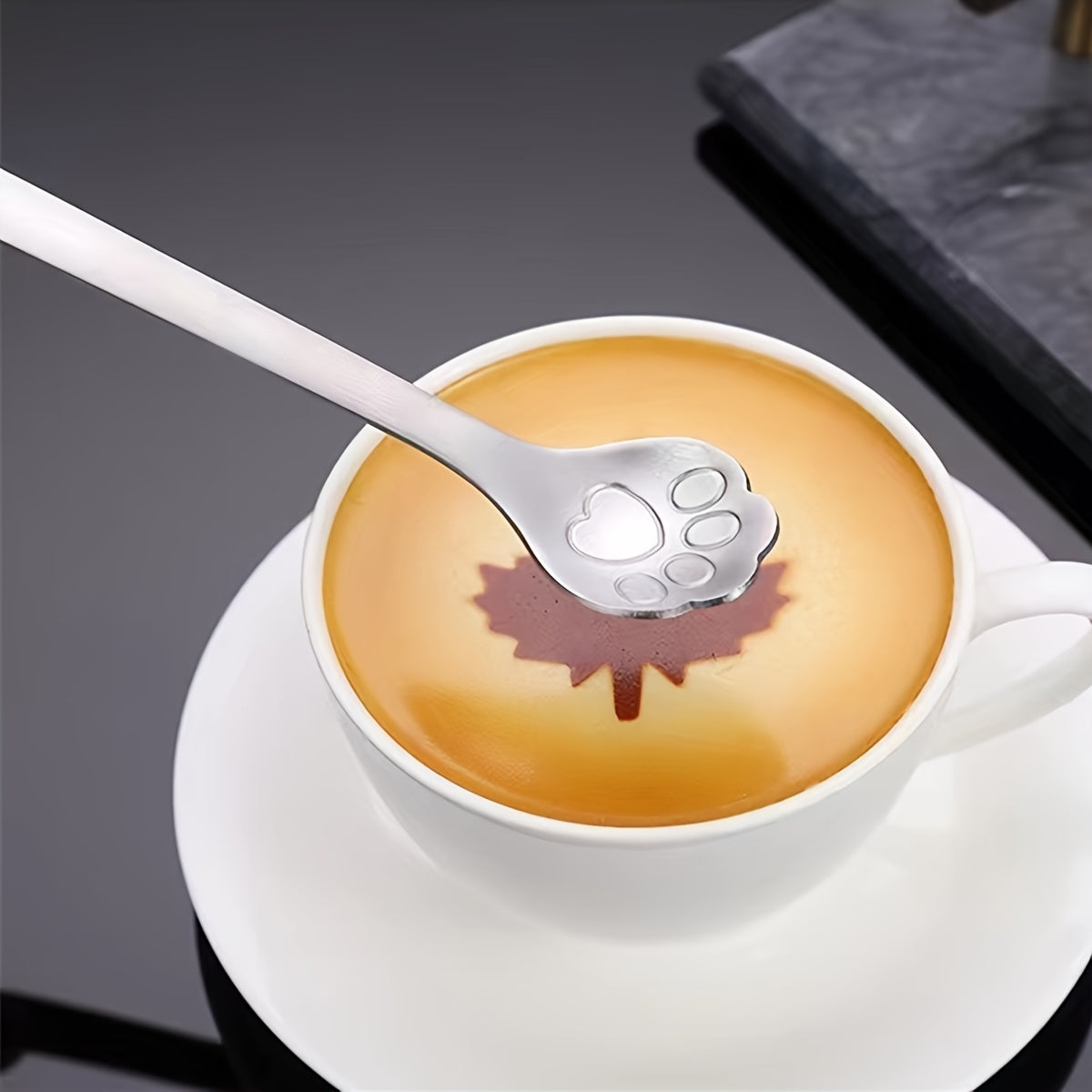 Stainless Steel Cat Claw Coffee Spoon Mixing Spoon Cake Dessert Spoon