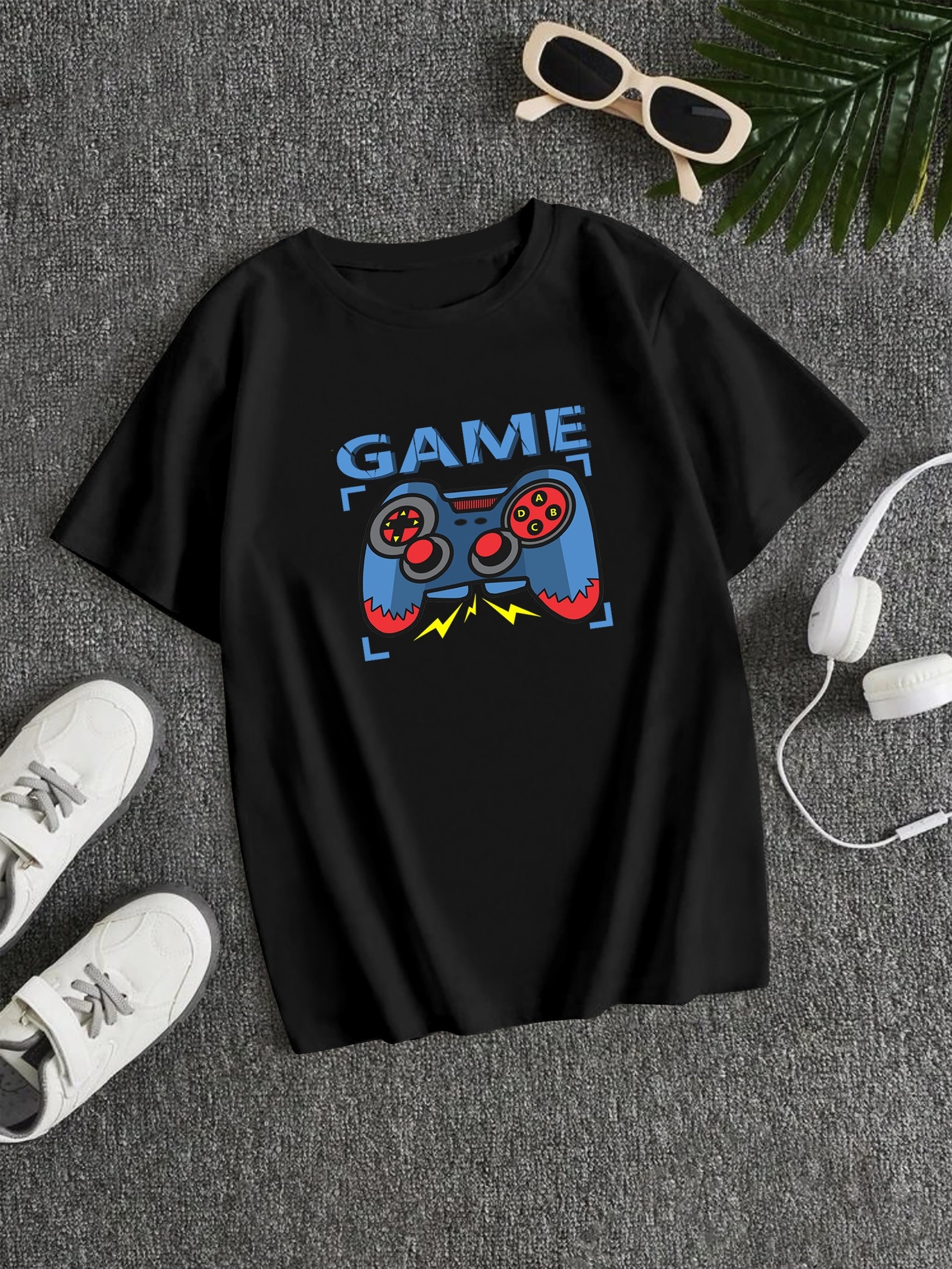 Boys' Game Controller T Shirt Short Sleeve Tee