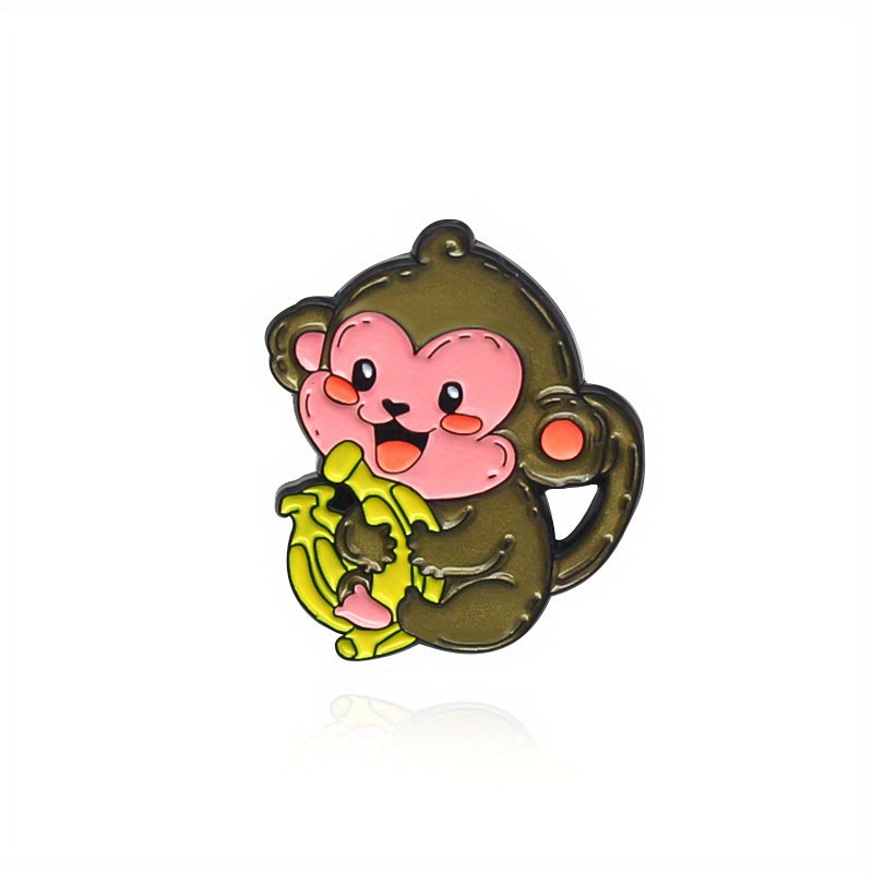 Animal Brooch Set Monkey Octopus Bear Pins for Girls Gift & Decoration