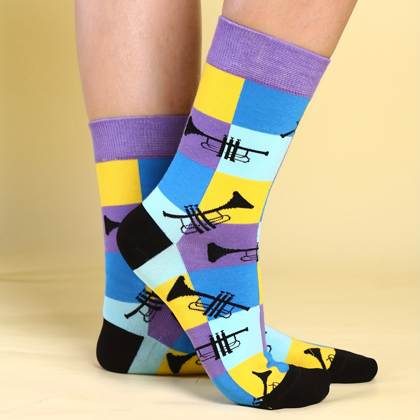 Colorful Plaid Socks Comfy & Breathable Mid Tube Socks