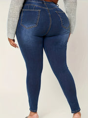 Solid High Rise High Stretch Skinny Jeans