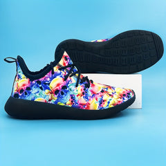 Colorful Tie Dye Halloween Skull Sneakers Lightweight Sport Shoes