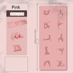 Thick TPE Yoga Mat w/ Guide Lines - Ideal for Students & Beginners