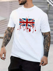 Retro Eagle Print Men's Graphic Crew Neck Active T-shirt