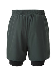 Men's Double Layer Sports Shorts for Gym Workout - Summer Training