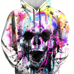 Y2K Skull 3D Print Hoodies Loose Pullover Men's Clothing