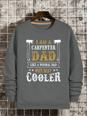 Funny Slogan Print Sweatshirt Men's Casual Graphic Crew Neck Pullover Sweatshirt