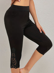 High Waist Lace Leggings Capris for Women