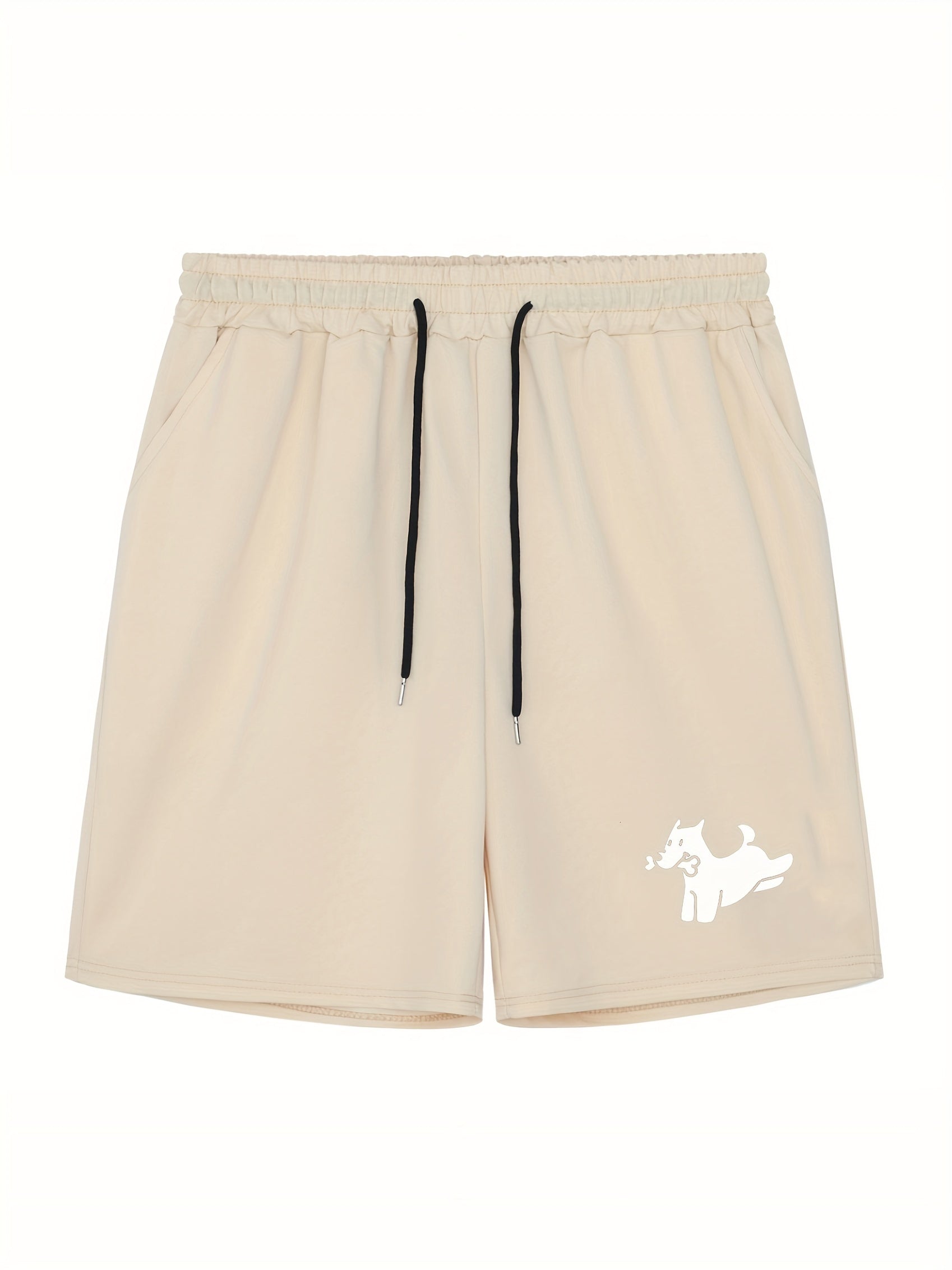 Men's Dog Print Workout Shorts Active Breathable Drawstring Sports Shorts