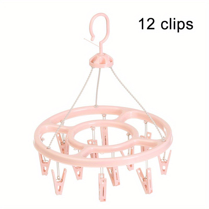 Clip Round Drying Rack 360 Degree Hanging Socks Hanger
