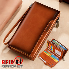 Gender Neutral Leather Travel Wallet Clutch Bag