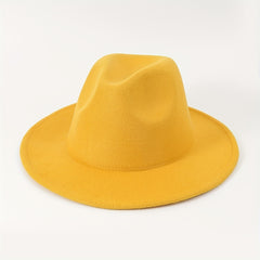 Candy Fedora Cap Cowboy Wide Brim Couple Jazz Hat Stylish Unisex Felt Hat