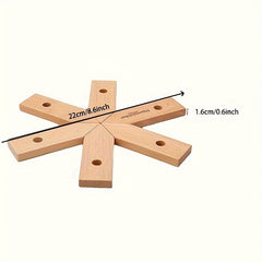 Snowflake Mat Anti scalding Pot Mat Outdoor Beech Wood Camping Picnic