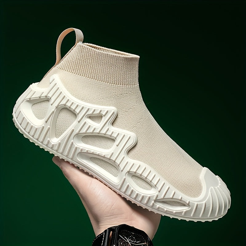 Men's Knitted Slip On Casual Shoes Lightweight Shock Absorbing Sock Shoes