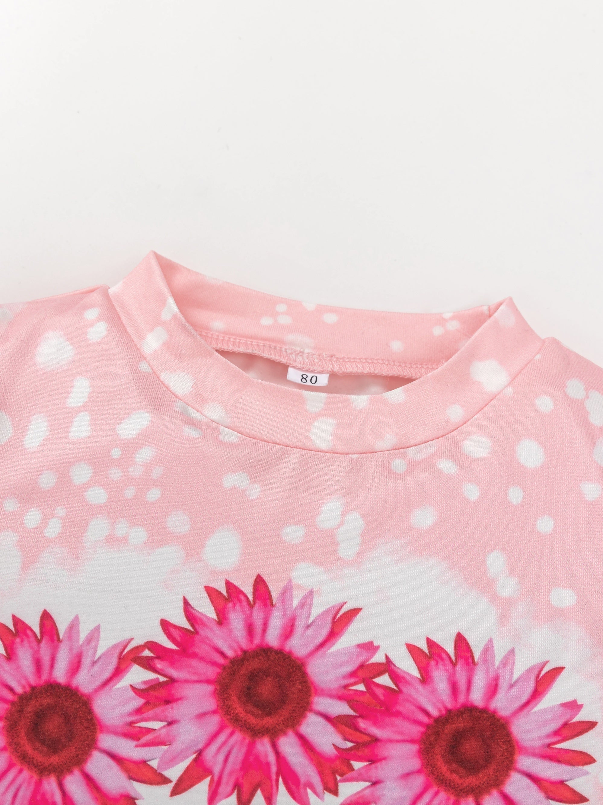 Baby Girls Sunshine Polka Dot Sunflowers Cotton T shirt Tees Tops