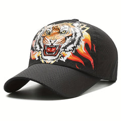 Tiger Head Print Sun Protection Cap Quick Drying Breathable Hat