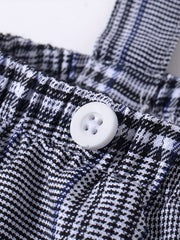 Baby Boys Plaid Suspender Shorts for Summer
