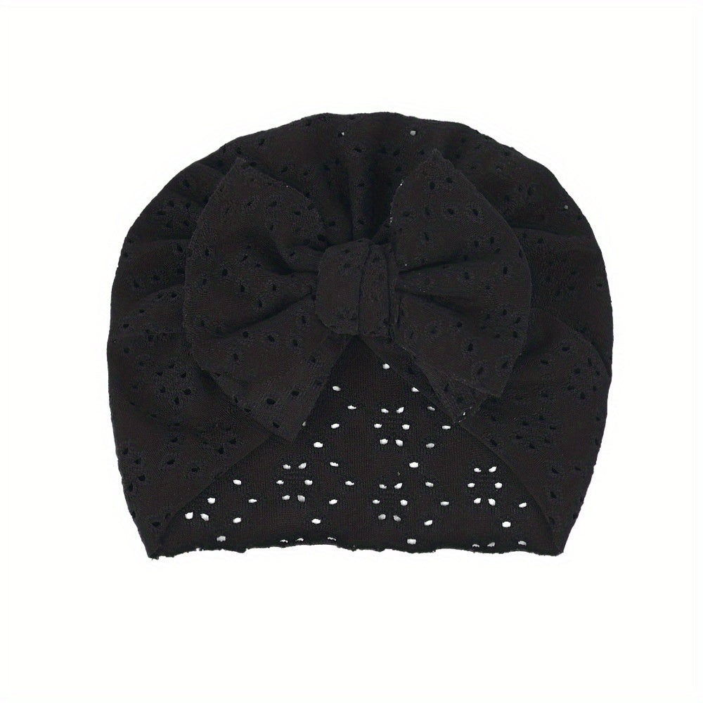 Lace Hollow Out Bow Decor Cap for Baby Girls Photography Props