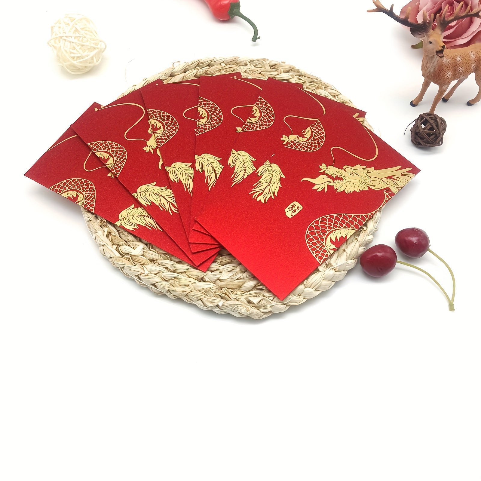 6pcs Year Of The Dragon Red Envelopes Lucky Money Universal Envelope