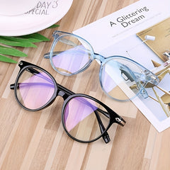 Men's Round Frame Reading Glasses Anti Light Casual Eyeglasses