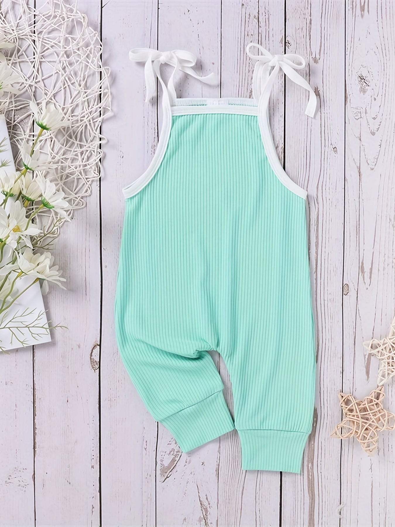 Baby Solid Cami Jumpsuit Summer Sleeveless Overalls