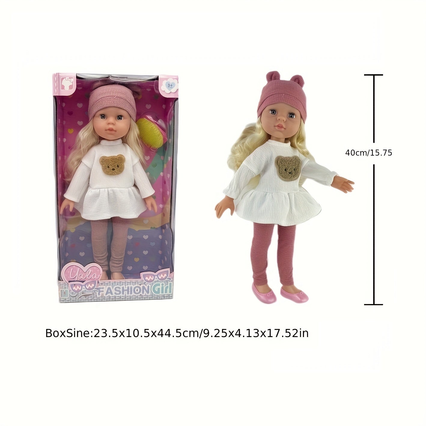 Anime Theme 18 Inch Doll with Comb Accessories Vinyl Body Skin Doll Accessories