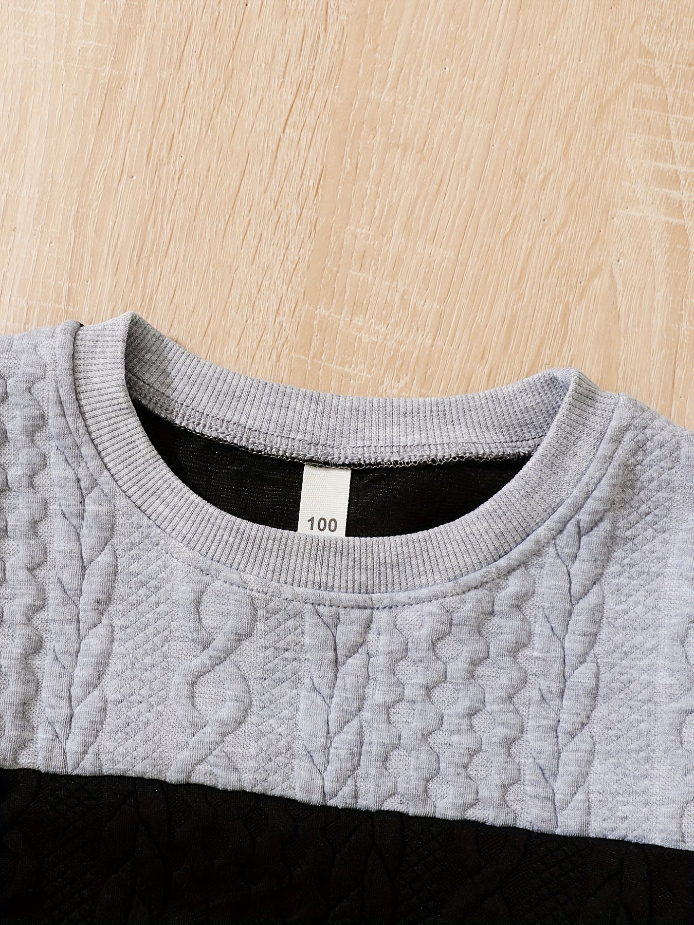 Toddler Boy's Jacquard Sweatshirt & Sweatpants Set for Spring Fall