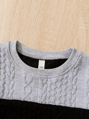 Toddler Boy's Jacquard Sweatshirt & Sweatpants Set for Spring Fall