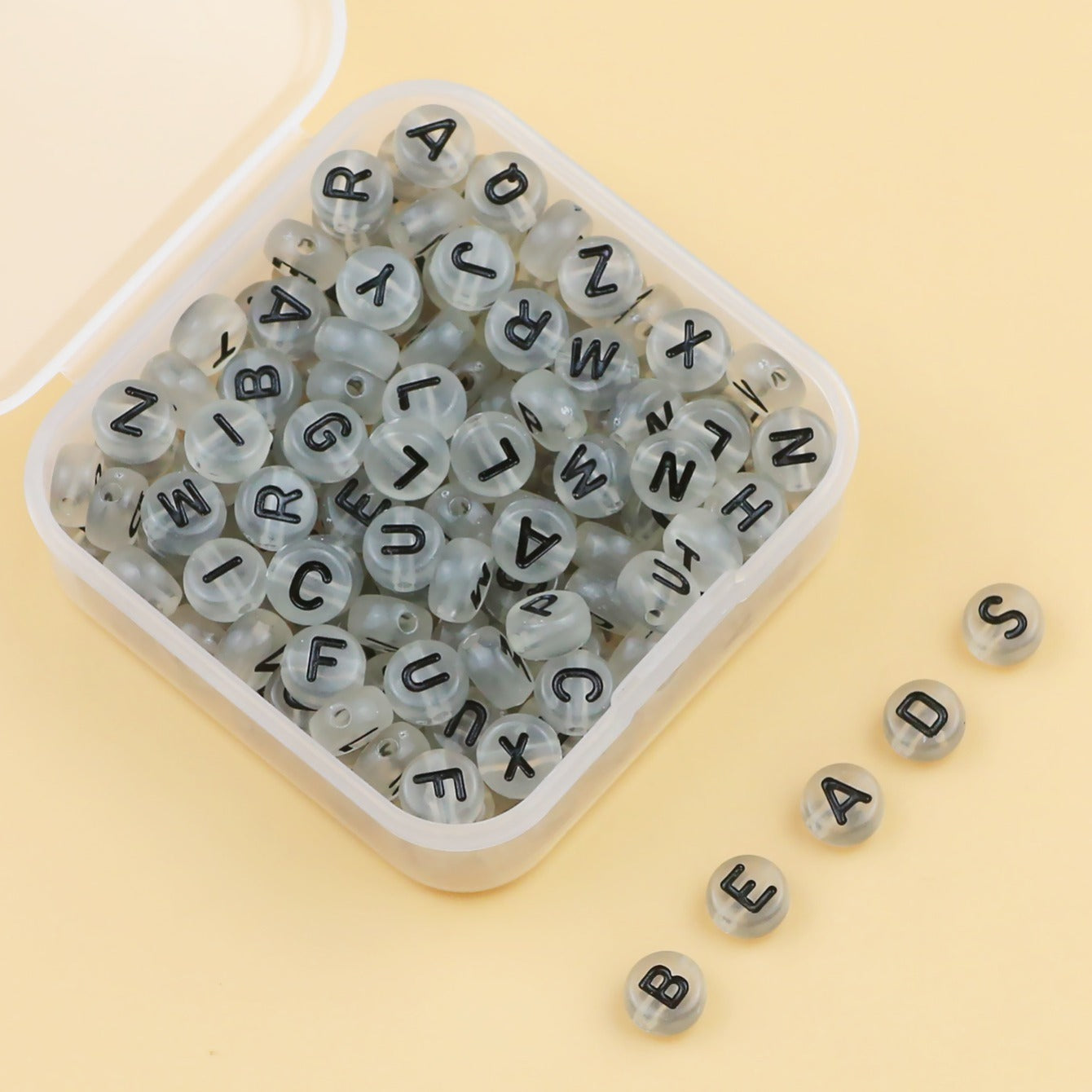 200pcs Glowing Acrylic Letter Beads DIY Crafting Set