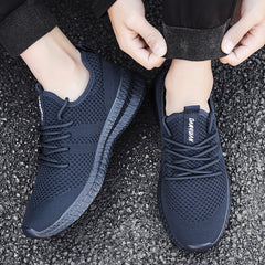 Men's Knit Non Slip Lace Up Casual Shoes Breathable Anti Odor Sneakers