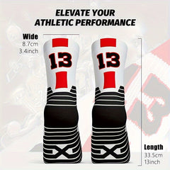 Basketball Socks Mid calf Thick Cushion Crew Socks Men Women Boys