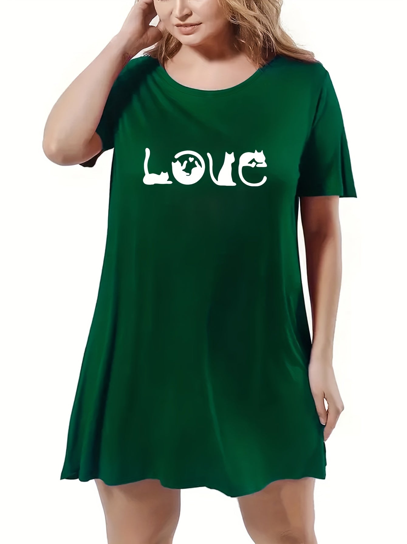 Art Letter Print Casual Loungewear Dress