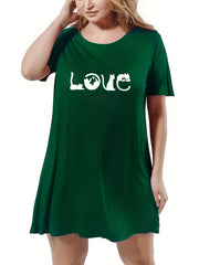 Art Letter Print Casual Loungewear Dress