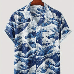 Men's Hawaiian Shirt for Summer Vacation Short Sleeve Button Up