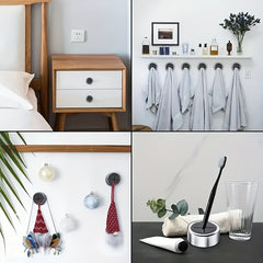2pcs Self Adhesive Push Towel Hooks for Bathroom