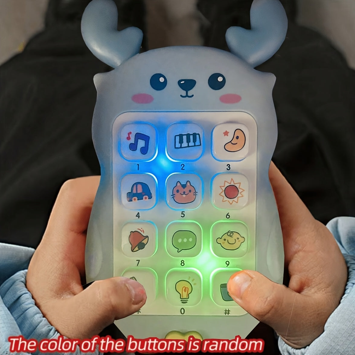 Fawn Shaped Light Up Music Toy Phone with Colorful Buttons, Ideal Birthday Gift