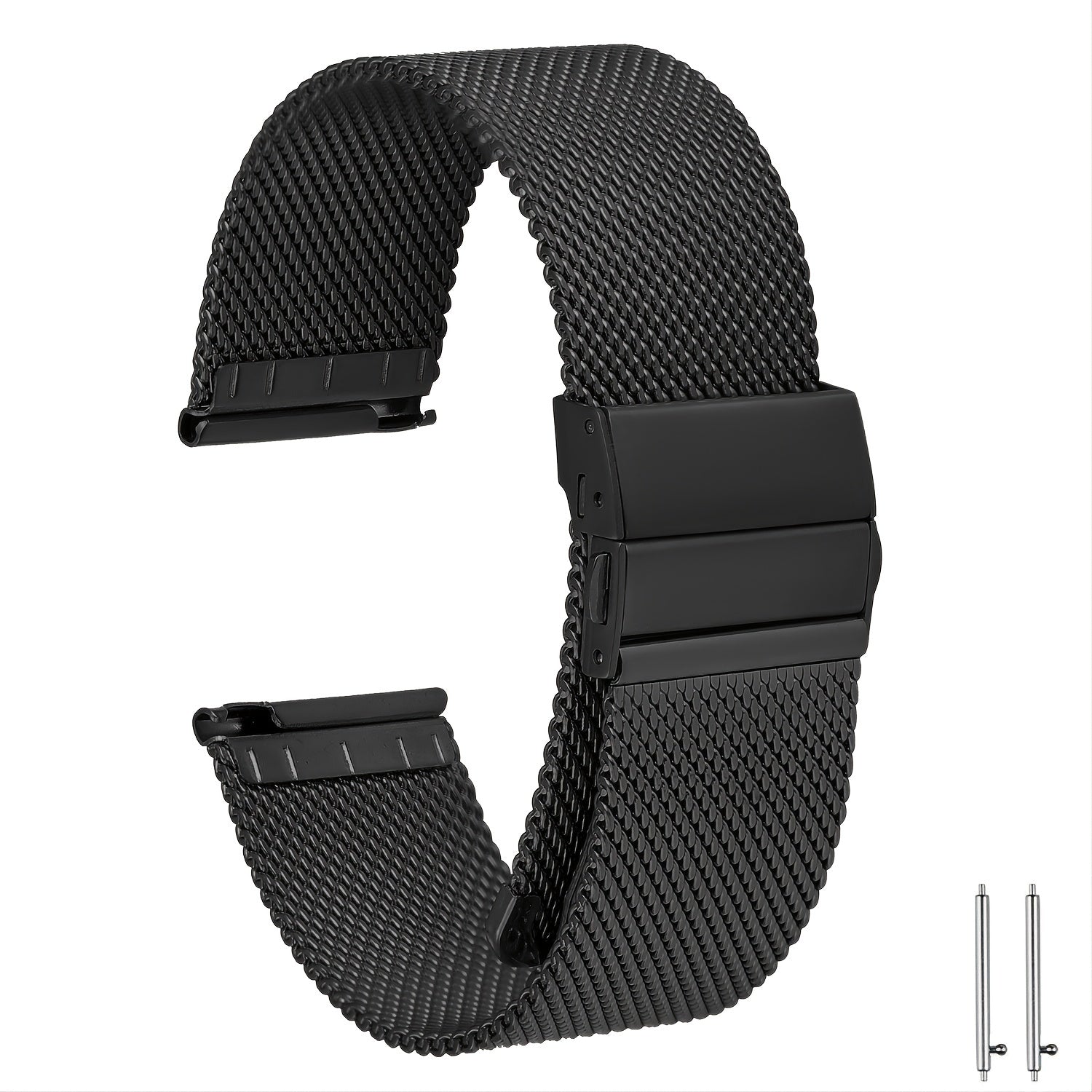 Stainless Steel Metal Strap Folding Watch Band Replacement Wristbands