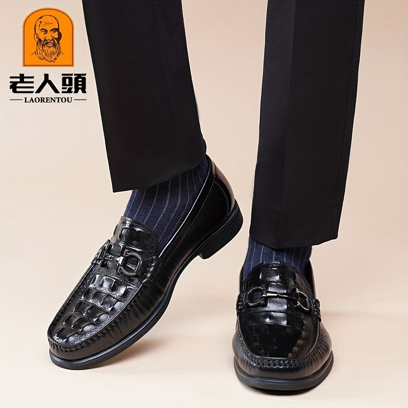 LAORENTOU Men's Leather Horsebit Loafer Shoes Lightweight Non Slip Driving Shoes