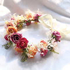 Artificial Flowers Wreath Girls Princess Party Decorative Headband