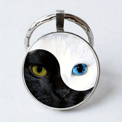Vintage Cat Keychain Necklace Bag Charm