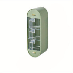 Wall-Mounted Spice Box with Lid, Moisture-Proof, 5-Grid Seasoning Storage