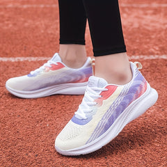 Women's Knitted Running Shoes Lightweight Low Top Sports Lace Up
