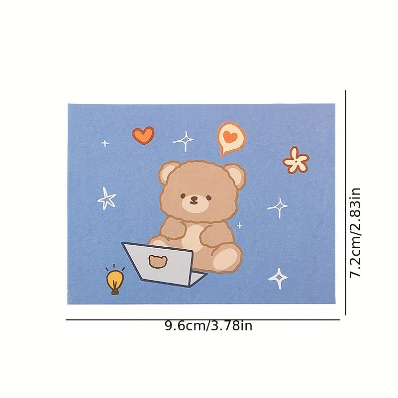 10pcs Cartoon Greeting Card Envelope DIY Message Small Card Birthday Postcard