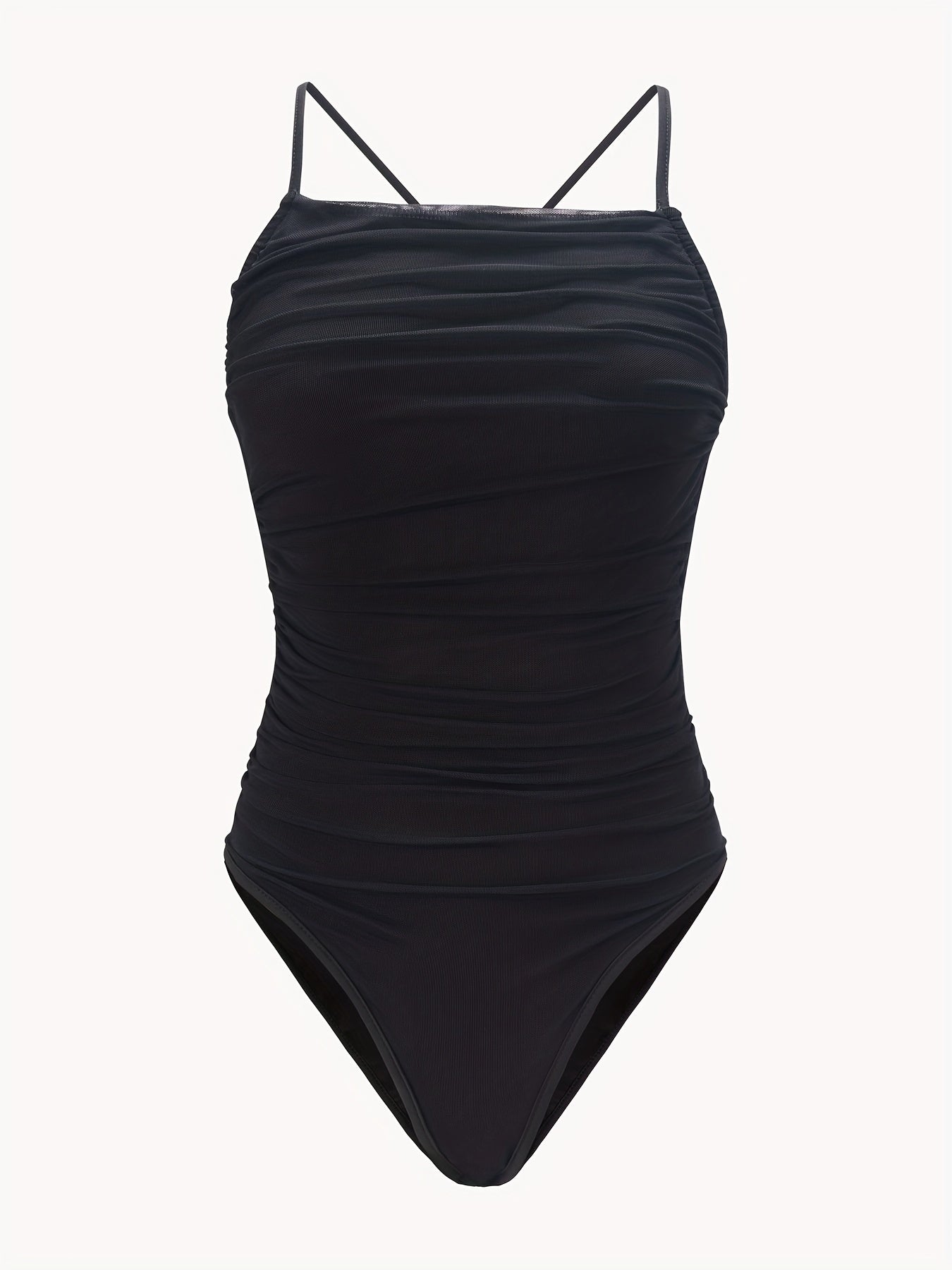Ruched Backless Cami Bodysuit Sexy One Piece Bodysuit