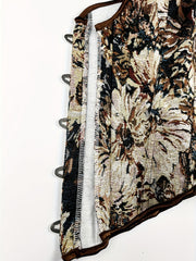 Floral Print Strapless Corset Push Up Lace Body Shaper Lingerie